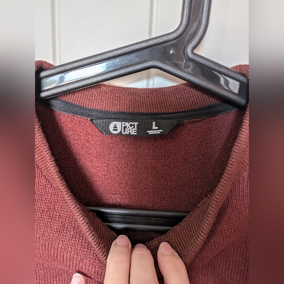 NWOTS Men's Picture Knit Fleece Lined Sweater Marron Large - Picture 3 of 7